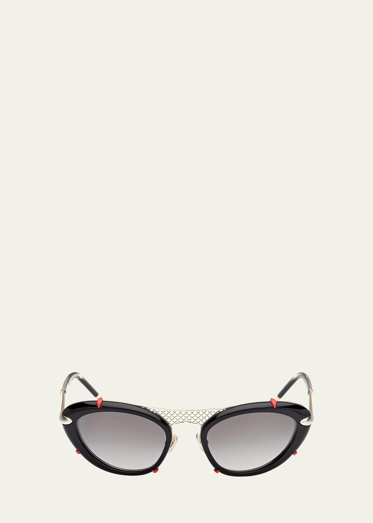 miss z spiked oval acetate sunglasses
