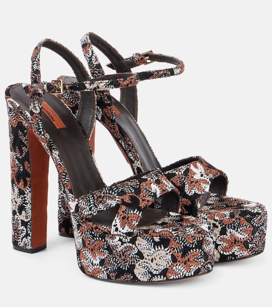 missoni angela raschel lamé platform sandals