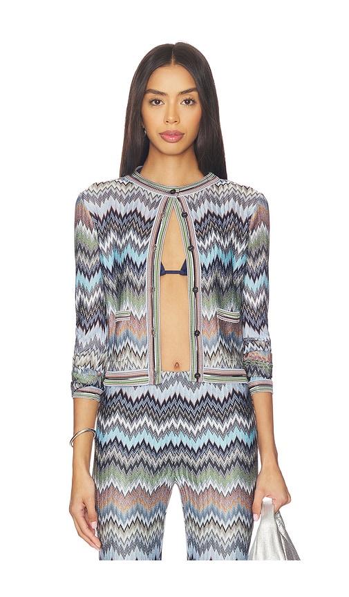missoni buttoned cardigan in blue.
