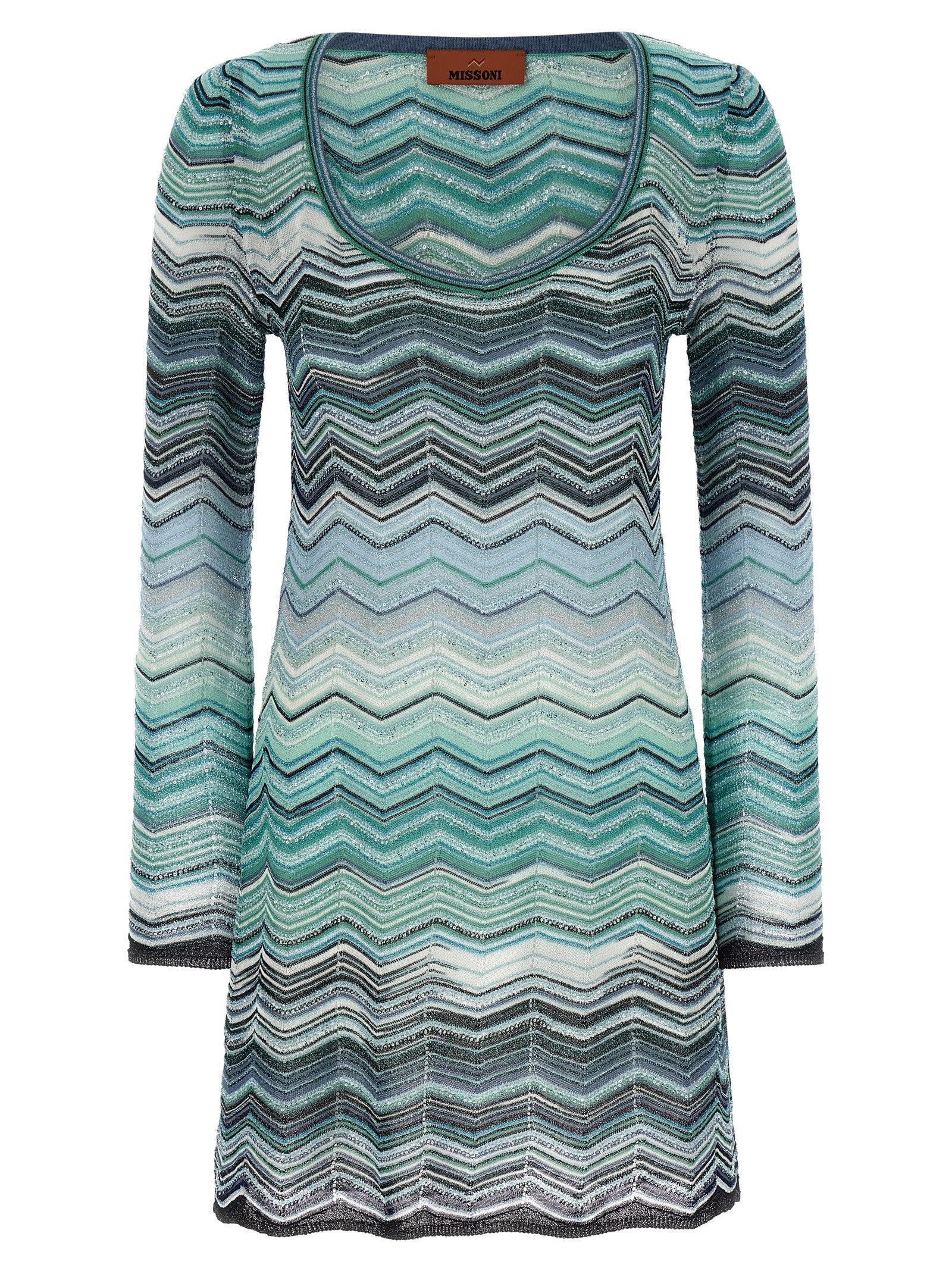 missoni chevron lamé dress
