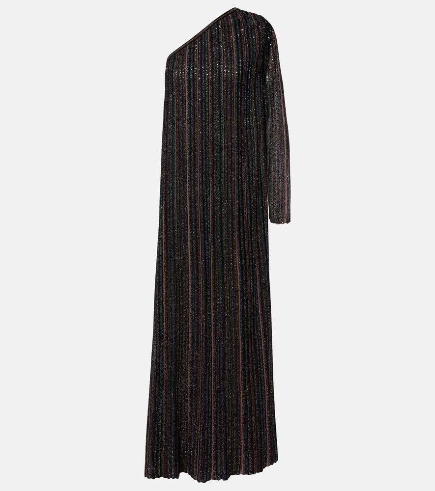 missoni chevron lamé maxi dress