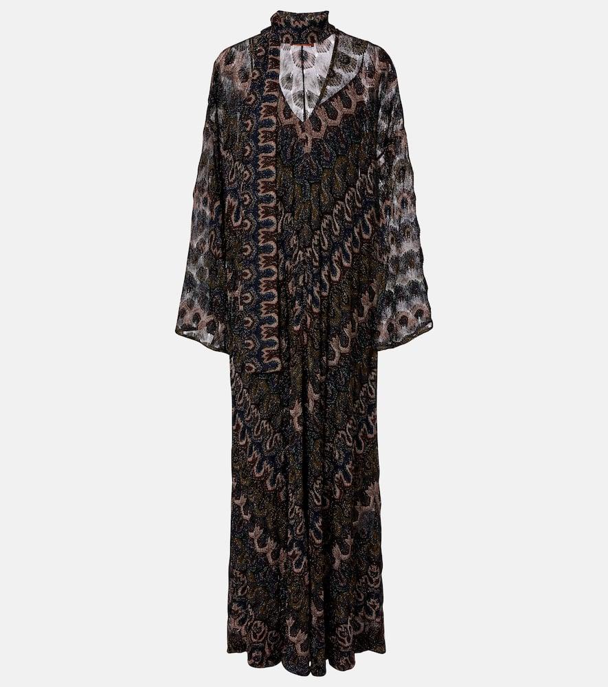 missoni chevron lamé maxi dress