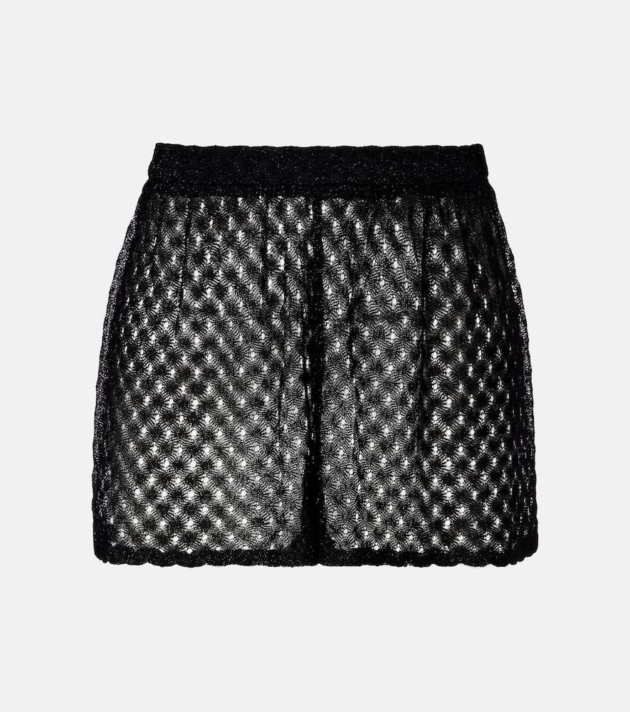 missoni crochet lamé shorts