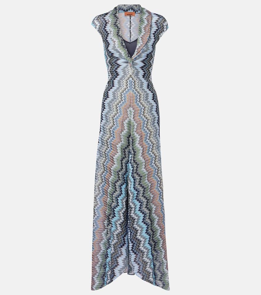 missoni gathered asymmetric lamé maxi dress