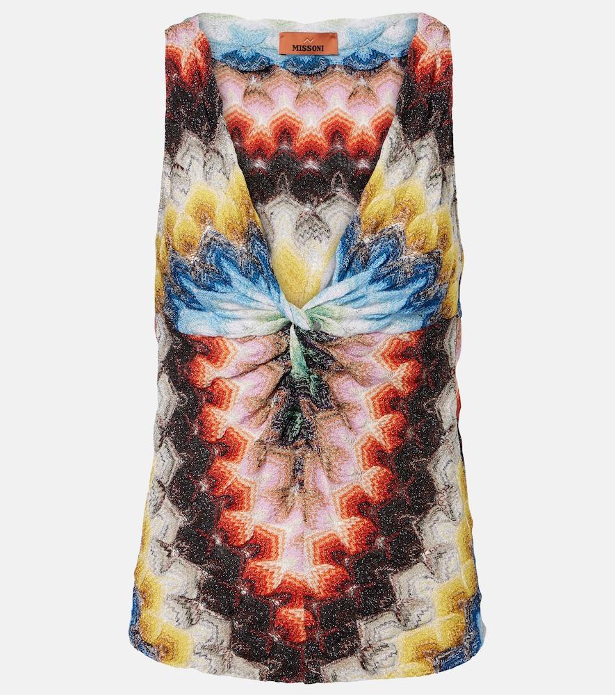 missoni gathered lamé top