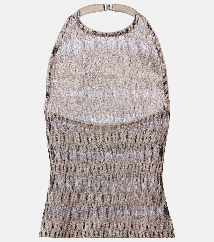 missoni halterneck lamé top