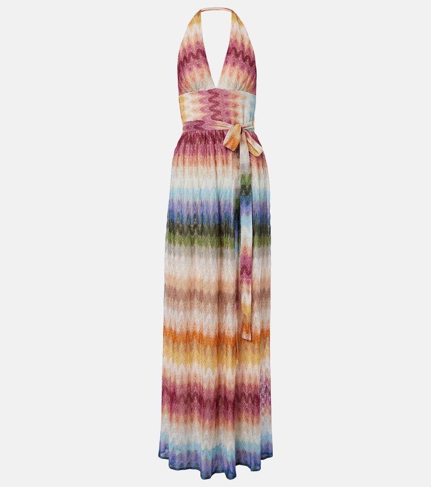 missoni halterneck maxi dress