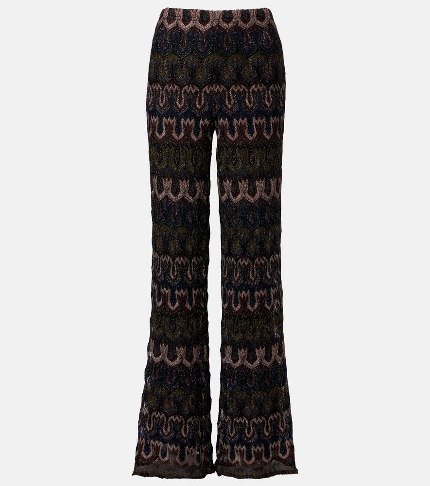 missoni intarsia lamé flared pants
