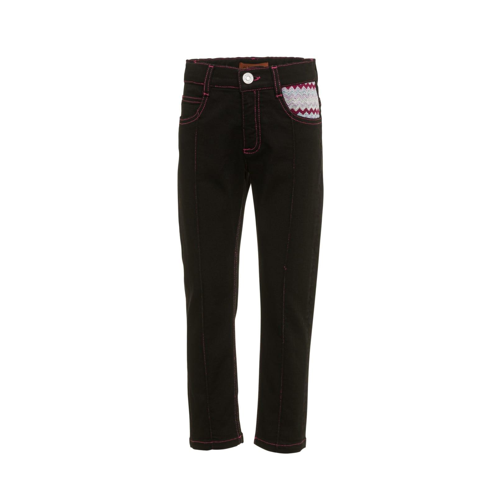 missoni kids skinny jeans with contrast stitching