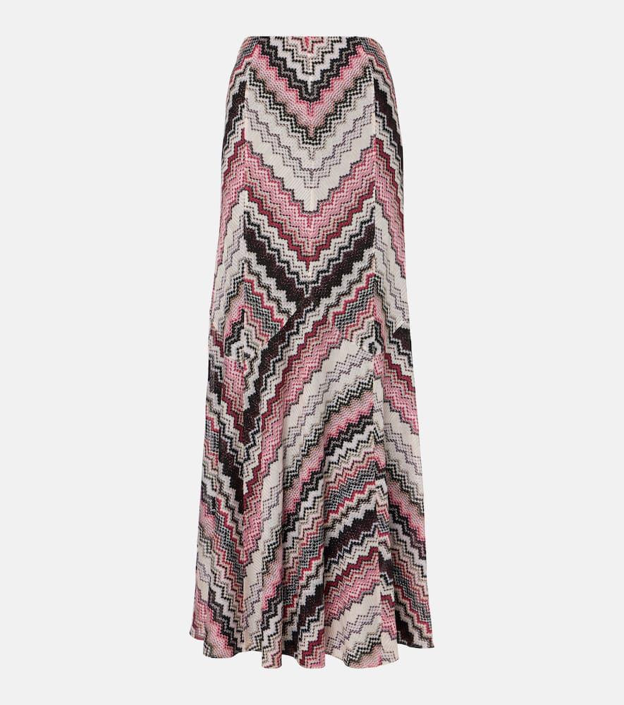 missoni knitted lamé maxi skirt