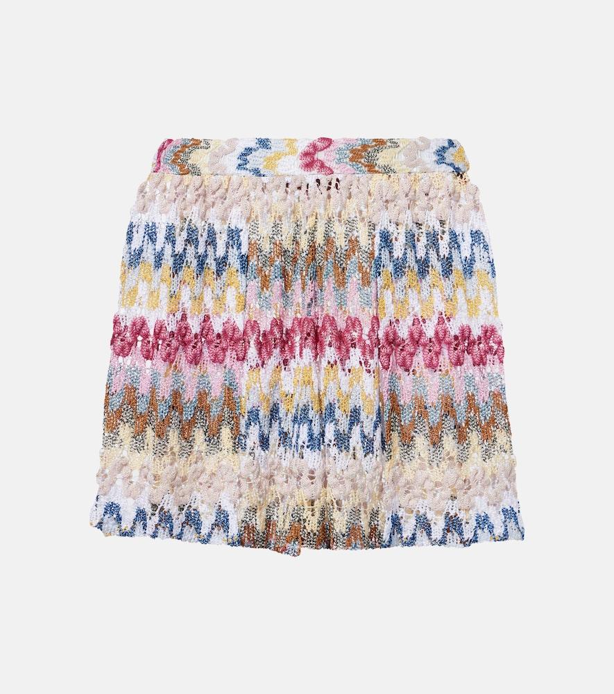 missoni knitted lamé shorts