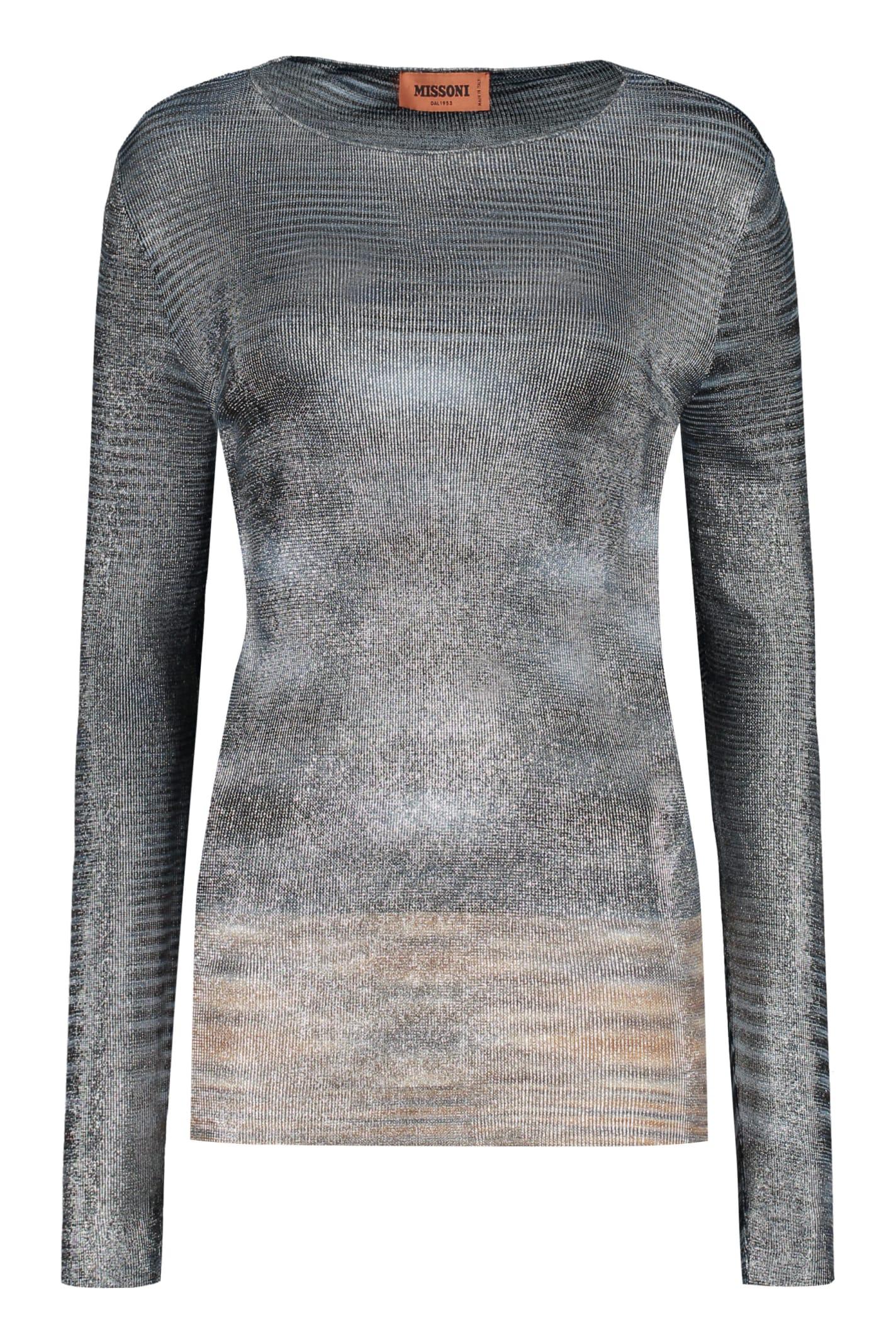 missoni knitted viscosa-blend top