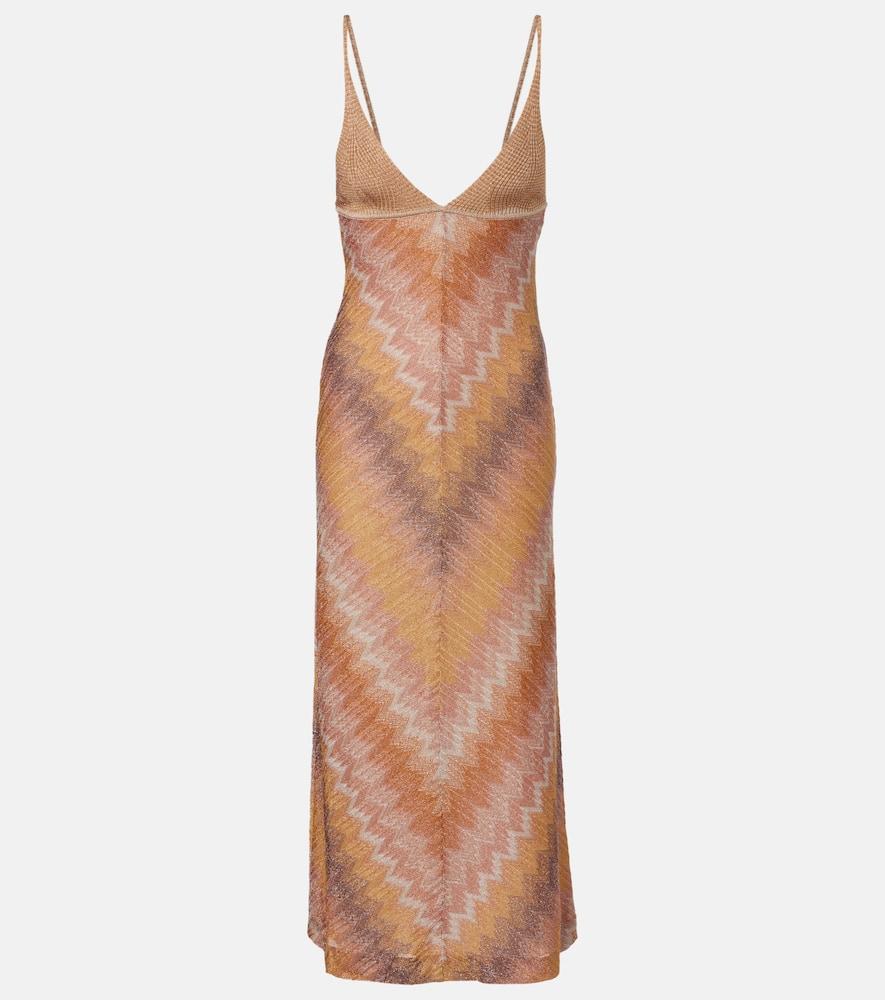 missoni lamé midi dress