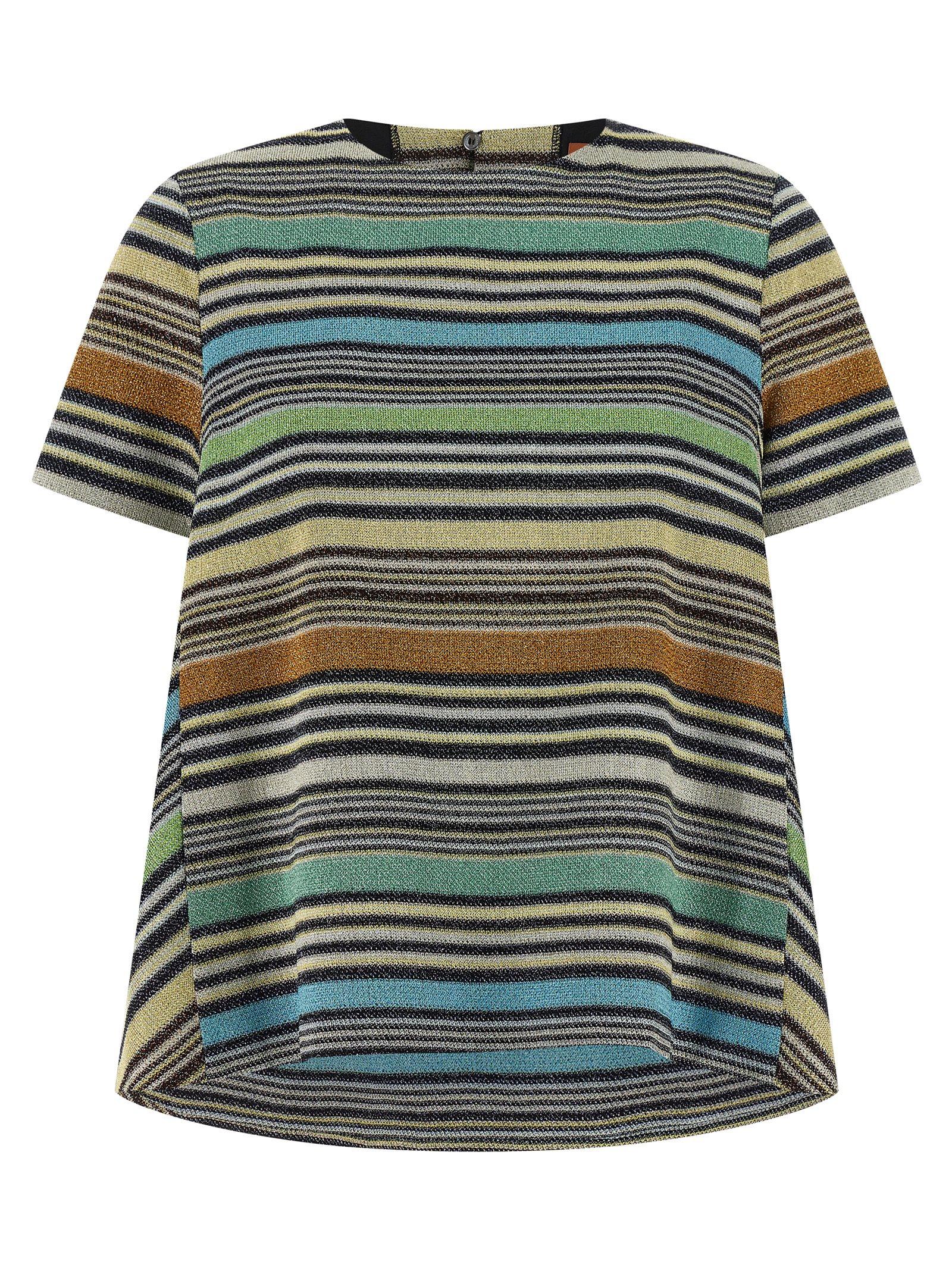 missoni lamé stripes t-shirt viscose - women