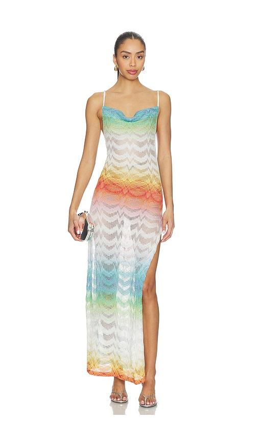 missoni long cover up dress in blue,orange.