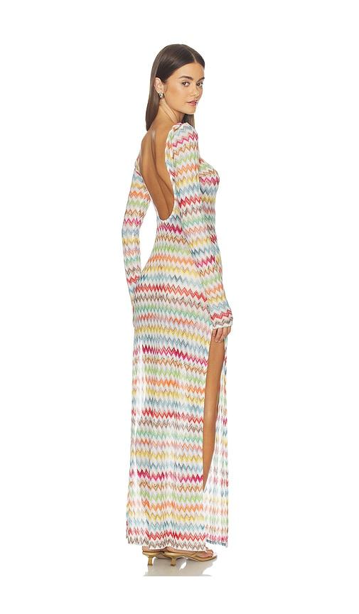 missoni long cover up dress in white,pink.