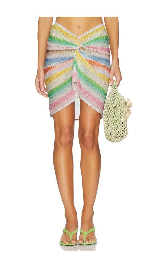 missoni mini skirt in white,green.