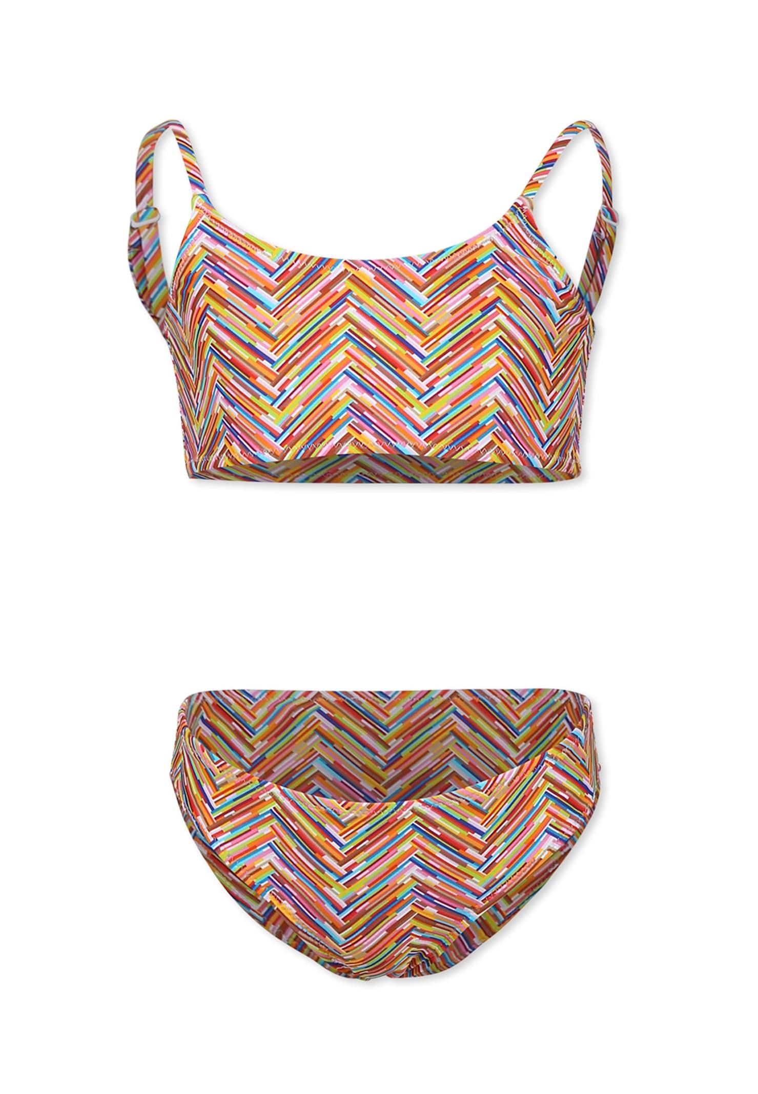 missoni multicolor bikini for girl with motif chevron