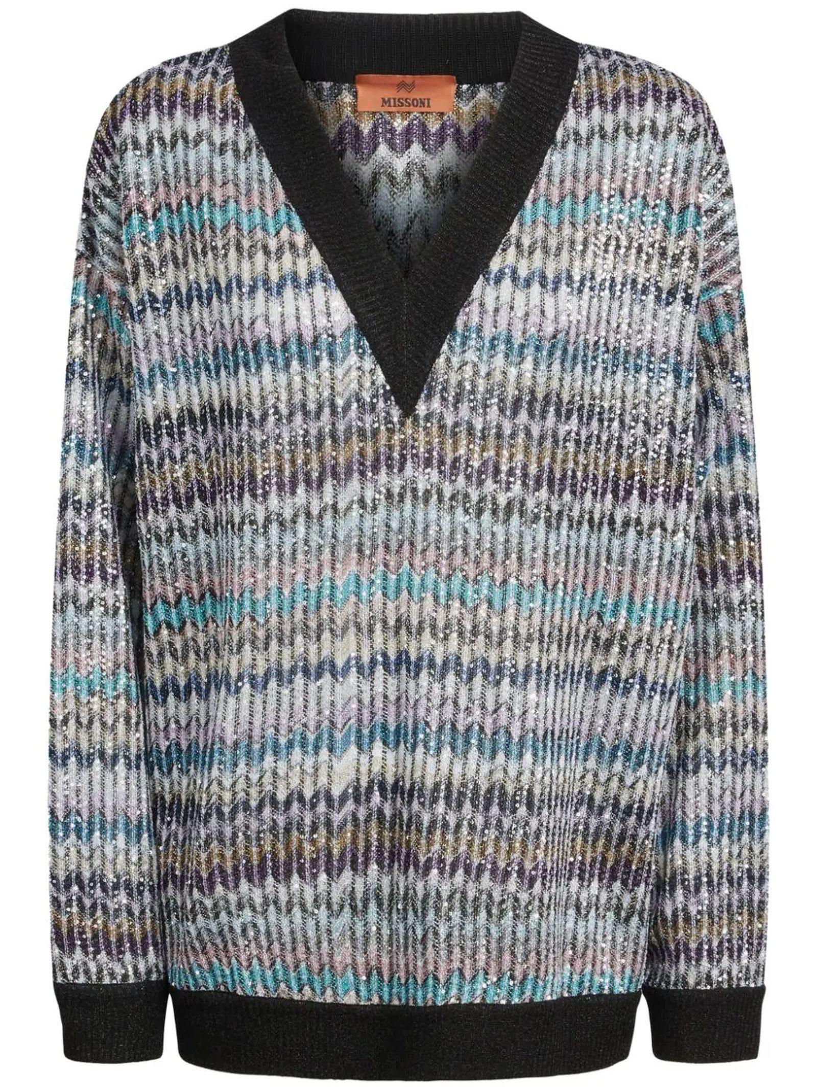 missoni multicolor v-neck sweater