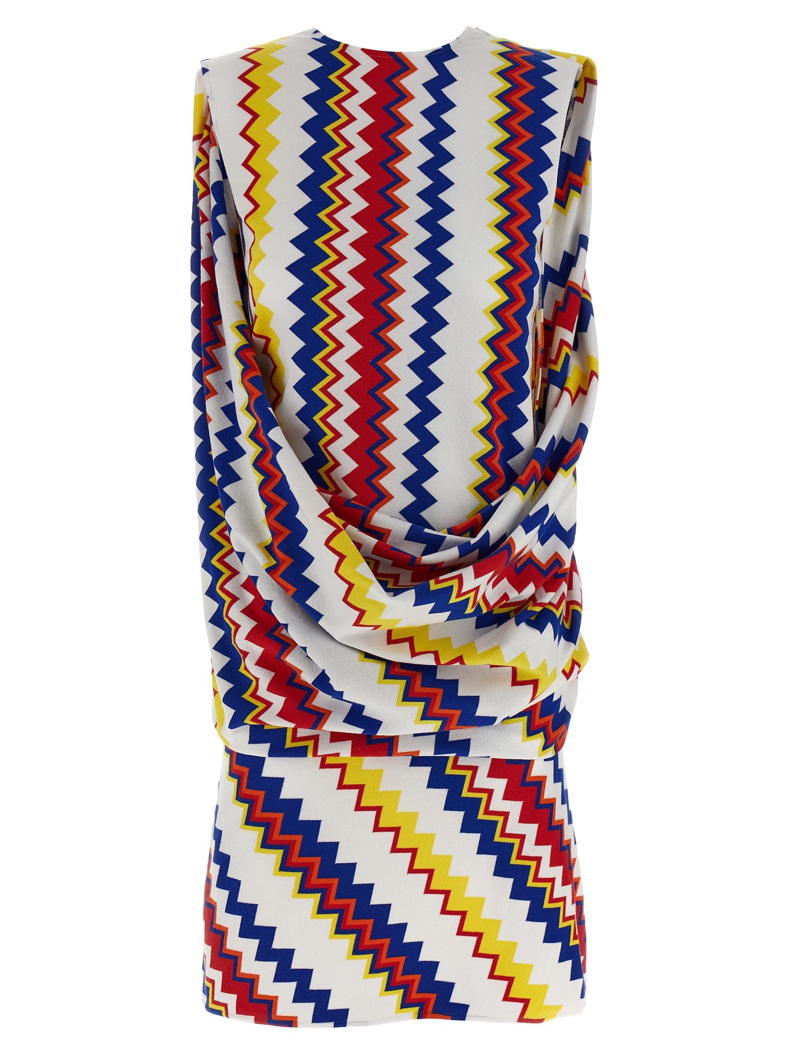 missoni peplos dress multicolor viscose - women
