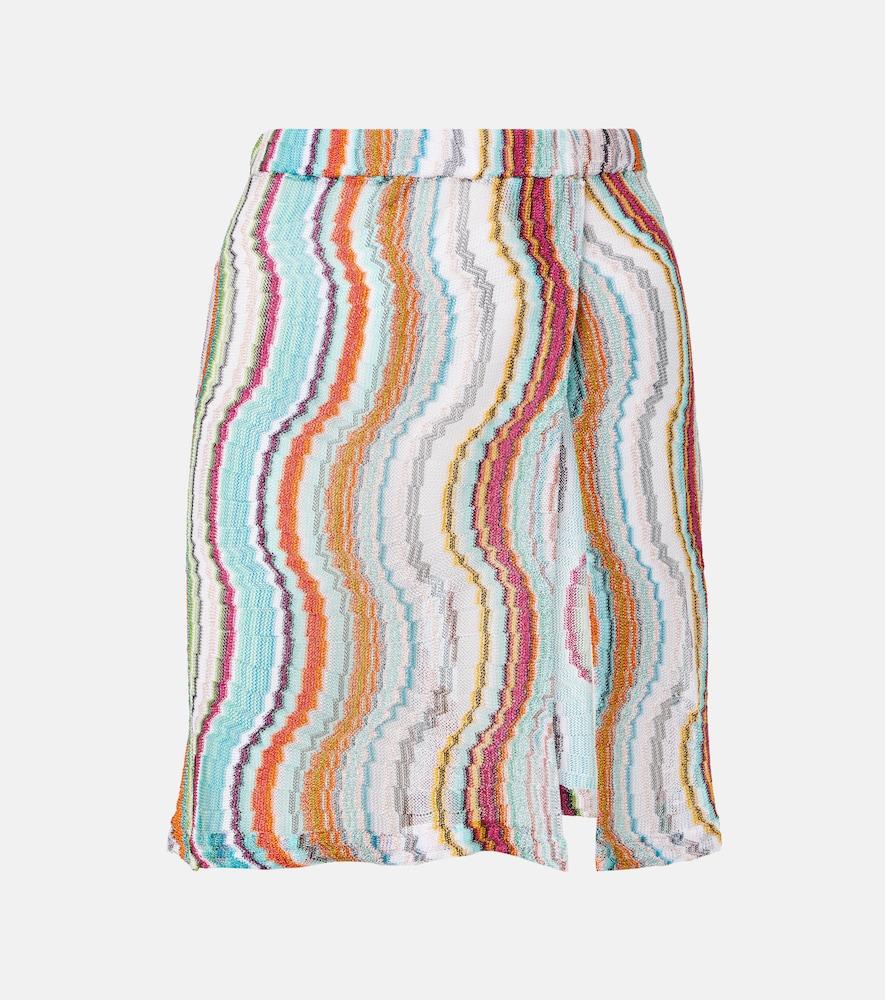 missoni printed lamé miniskirt