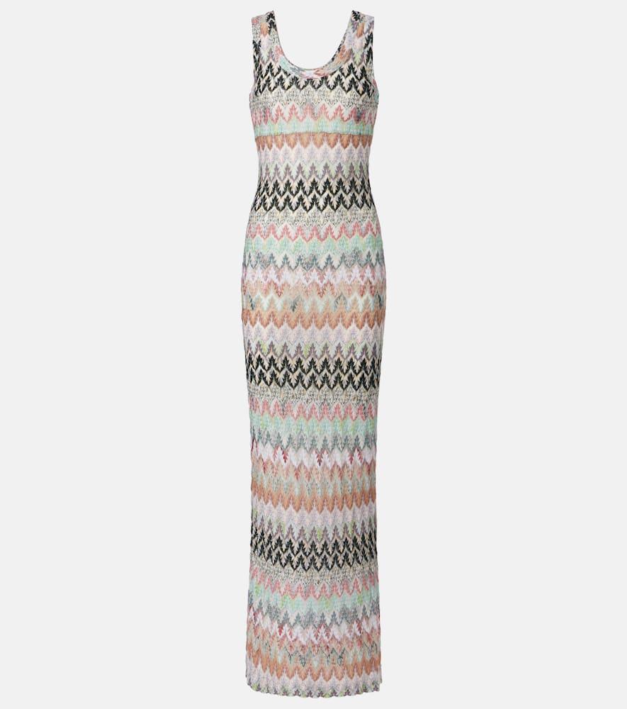 missoni sequined knitted lamé gown