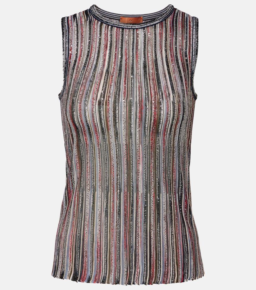 missoni sequined striped lamé top