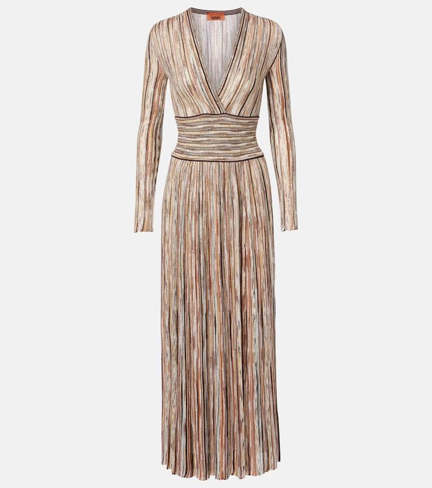 missoni sequined striped maxi dress