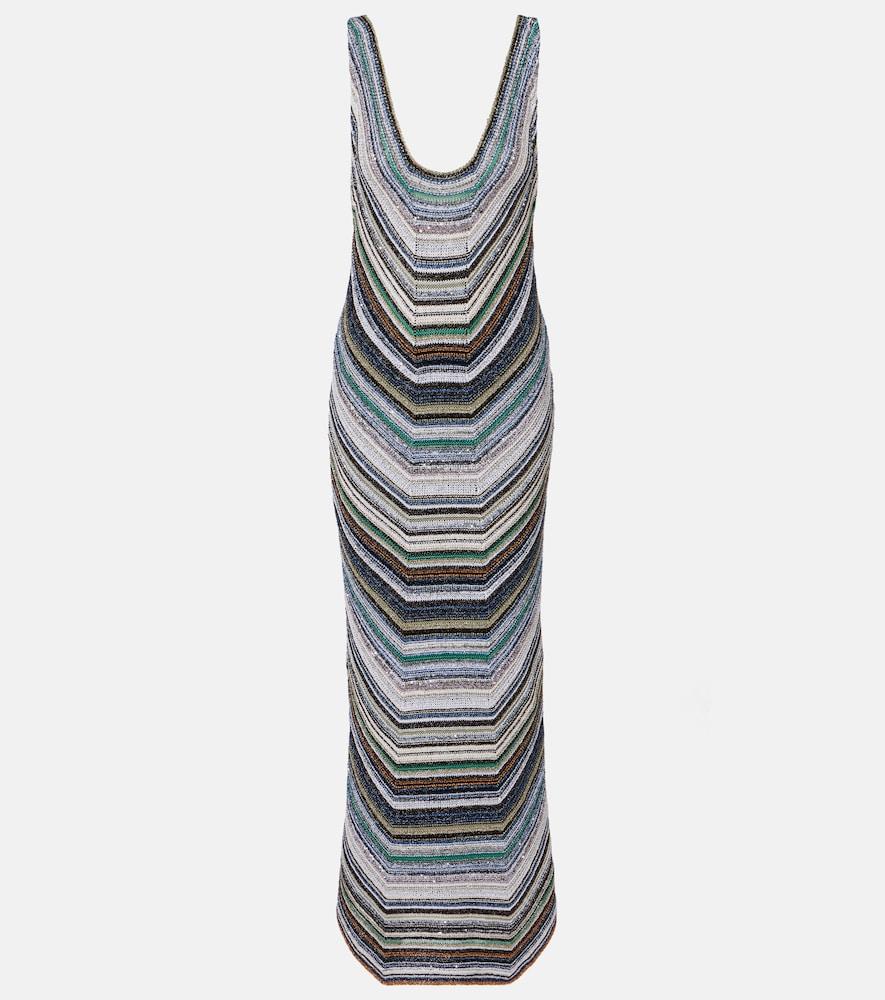 missoni striped lamé gown