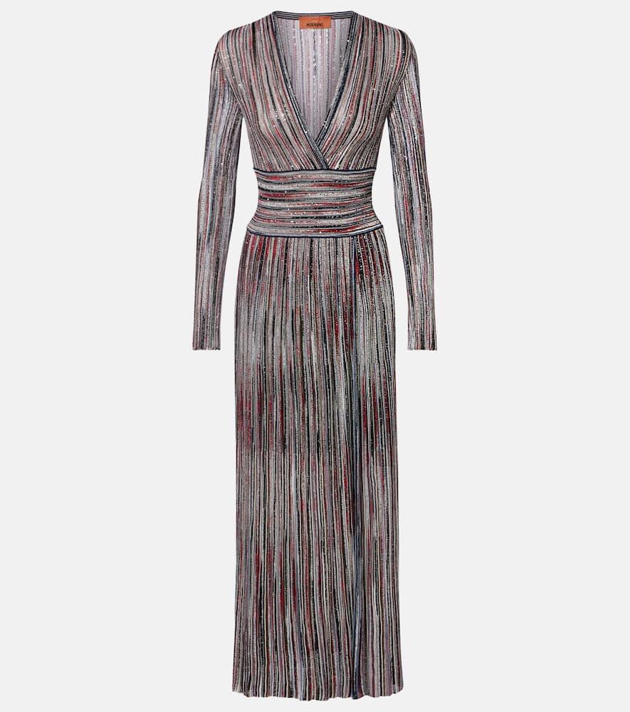 missoni striped lamé maxi dress