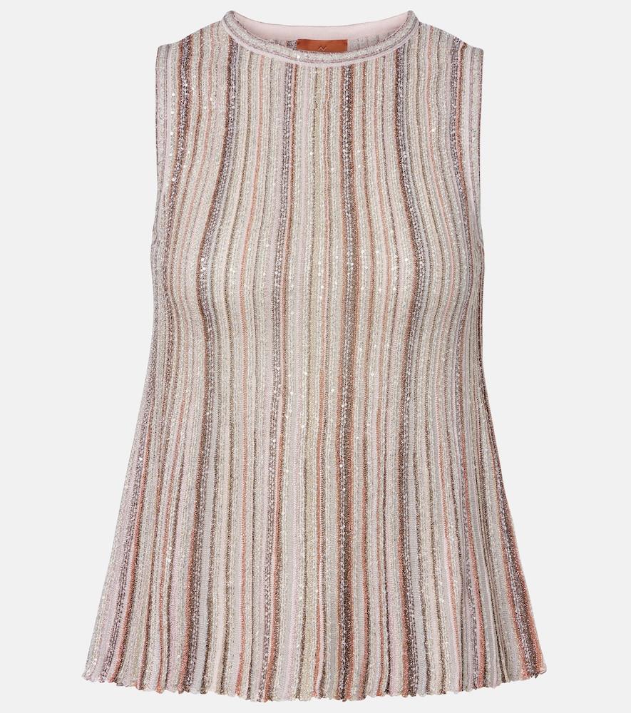 missoni striped lamé top