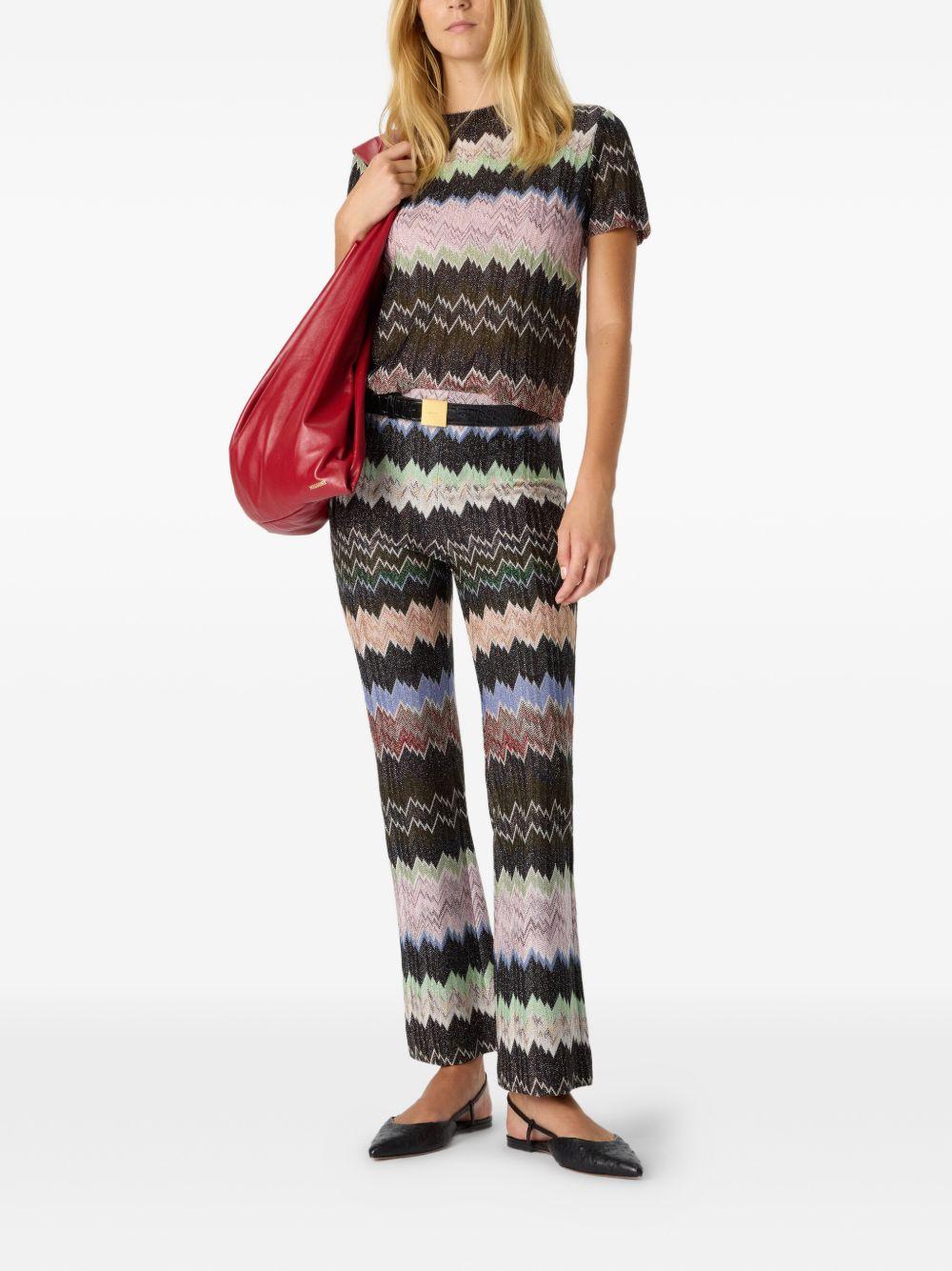 missoni trousers black viscose metal - women