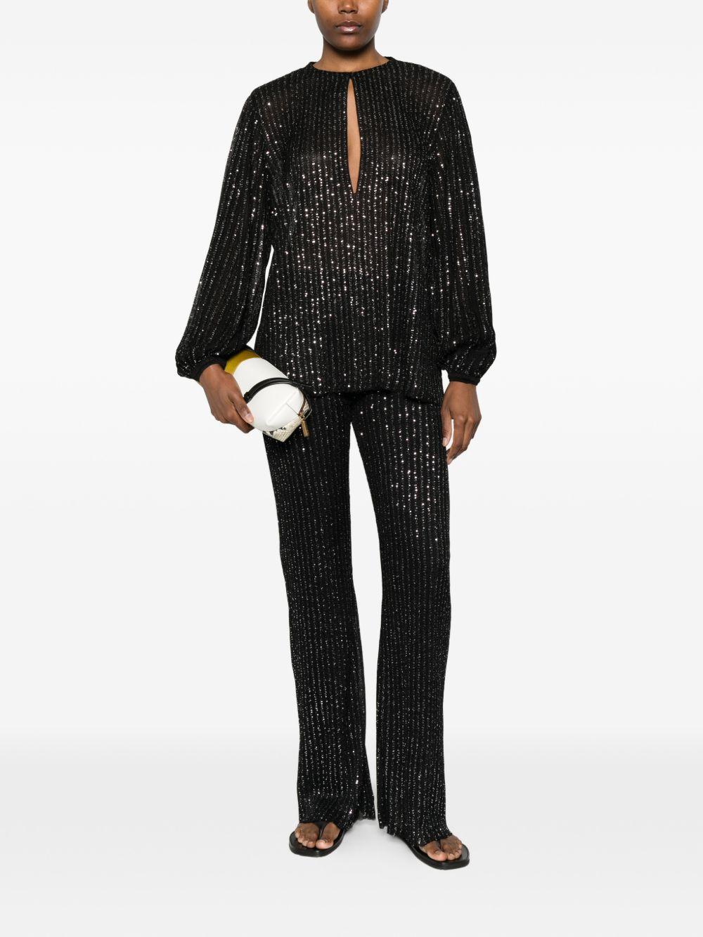 missoni trousers black viscose poliammide metal - women