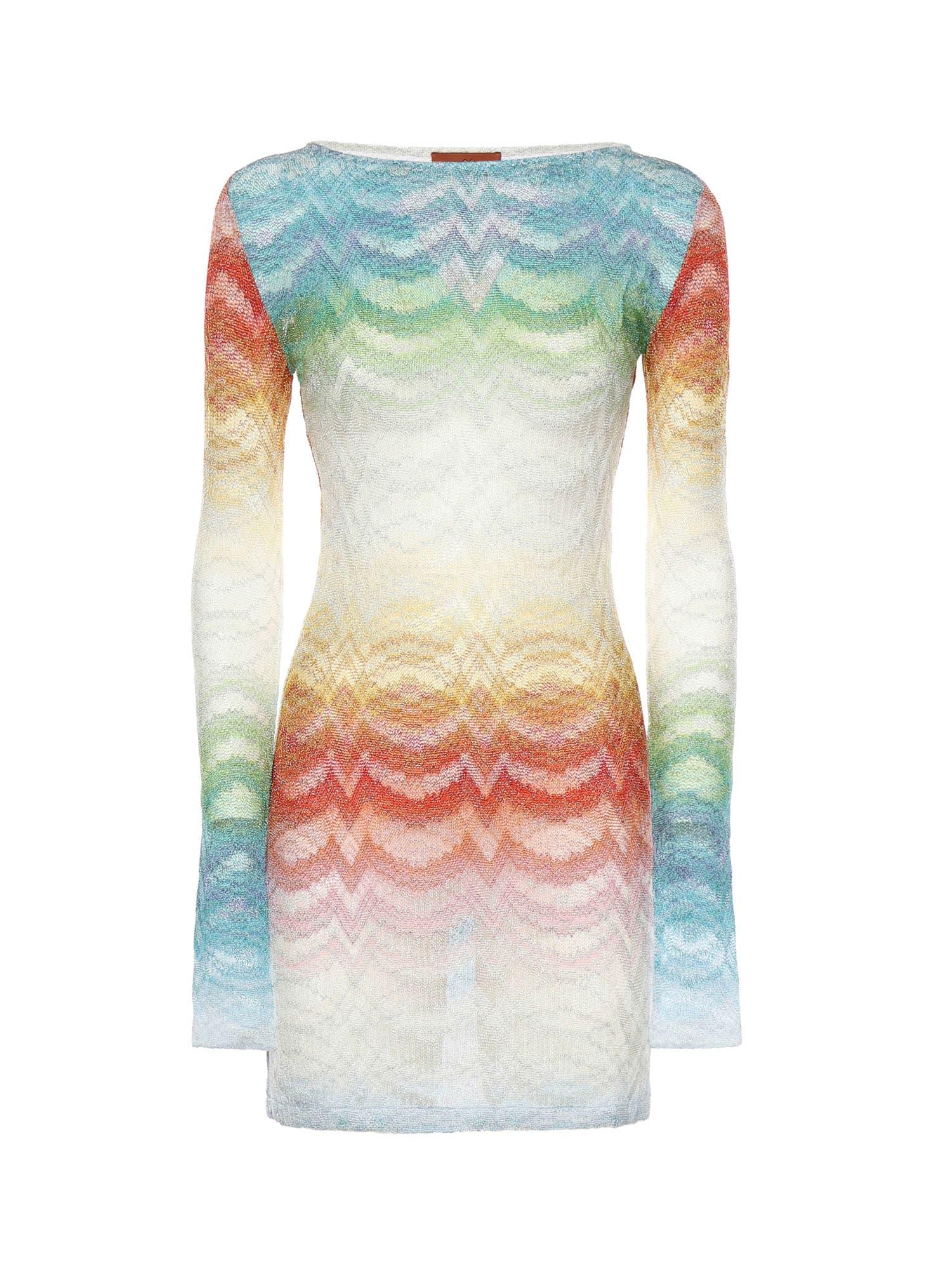 missoni viscose lamé mini dress