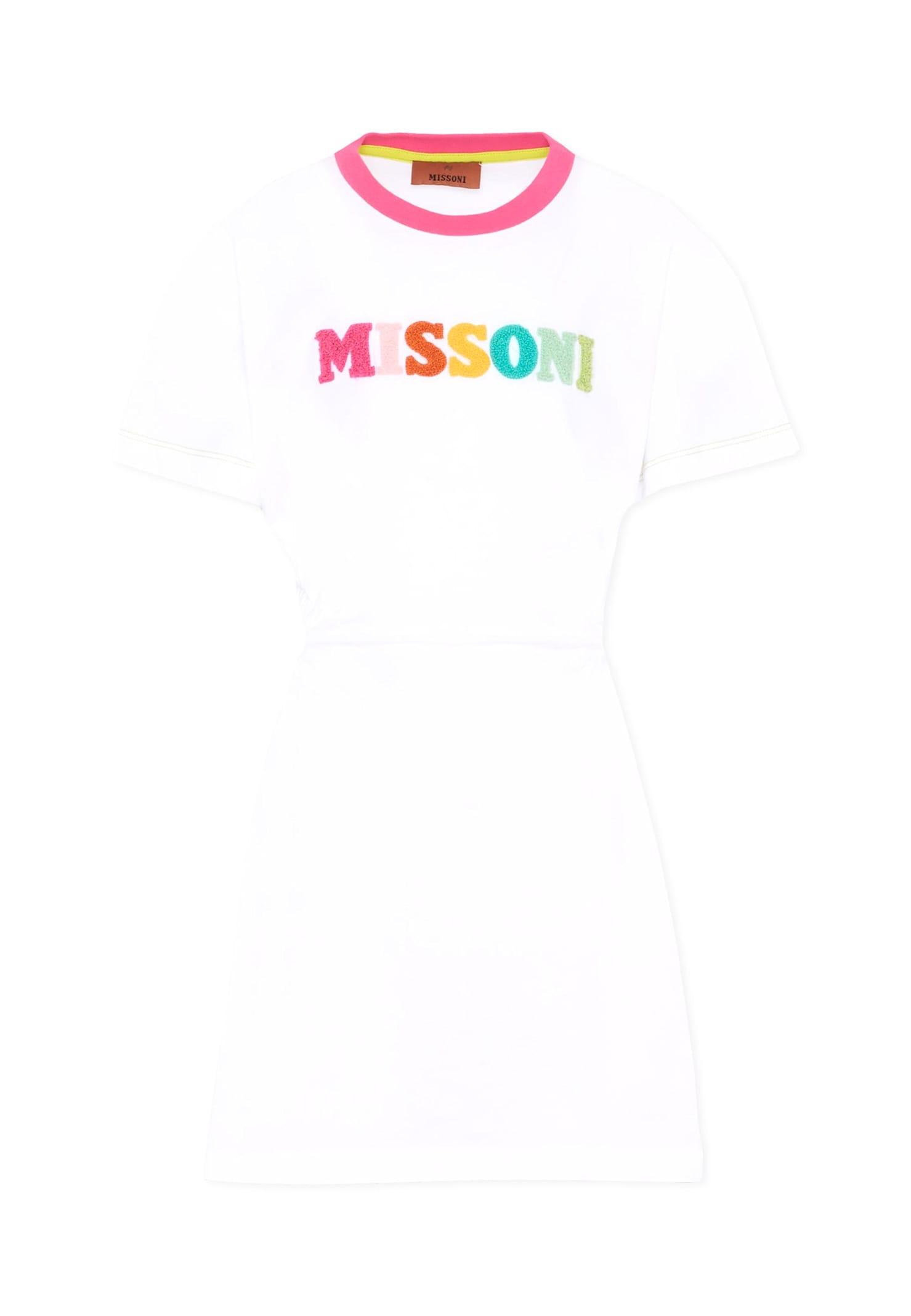 missoni white dress for girl with logo
