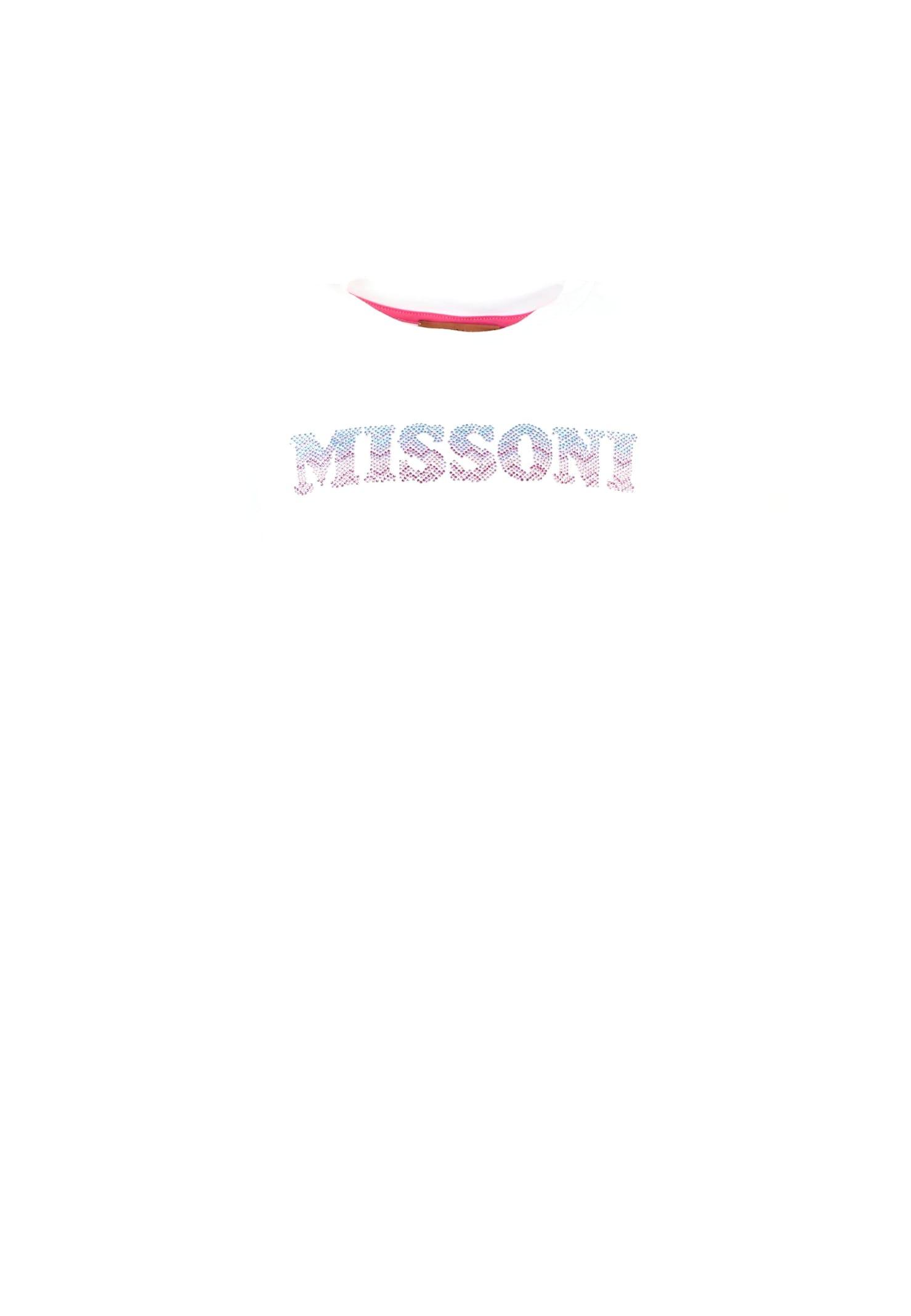 missoni white t-shirt for girl with logo