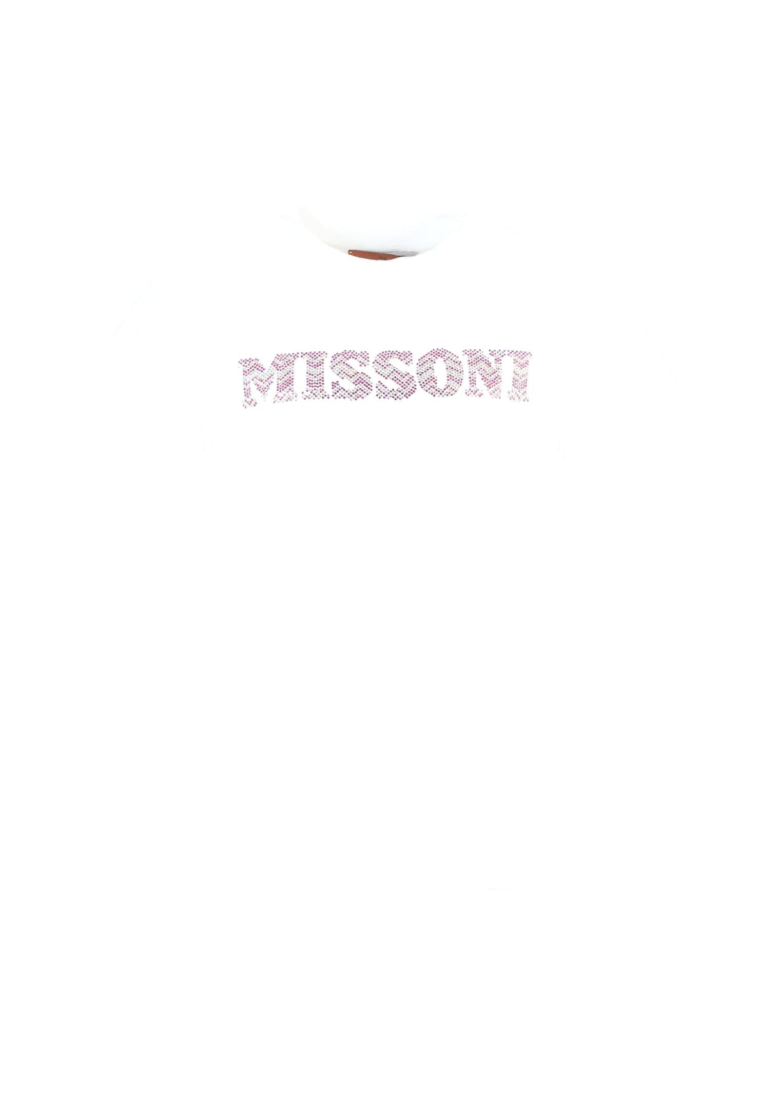 missoni white t-shirt for girl with logo