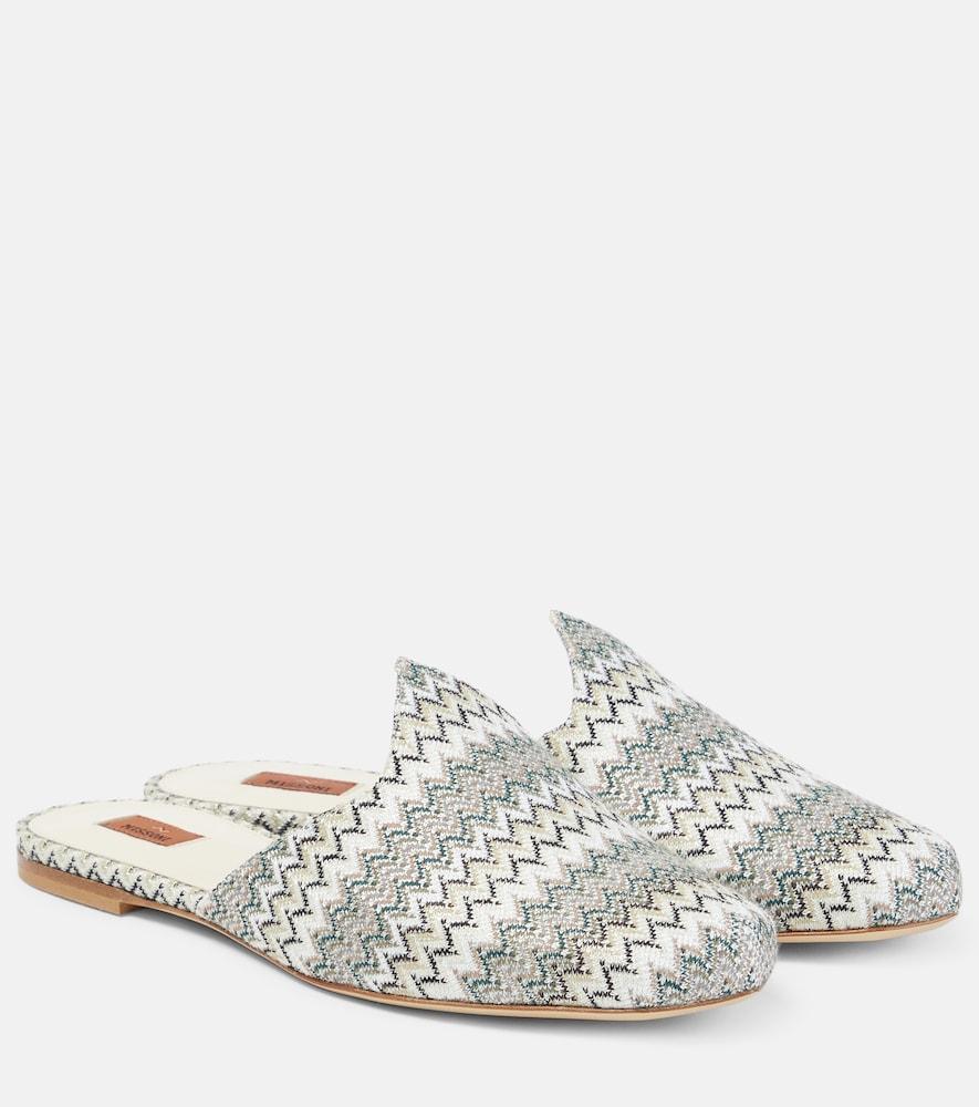 missoni zig zag canvas mules