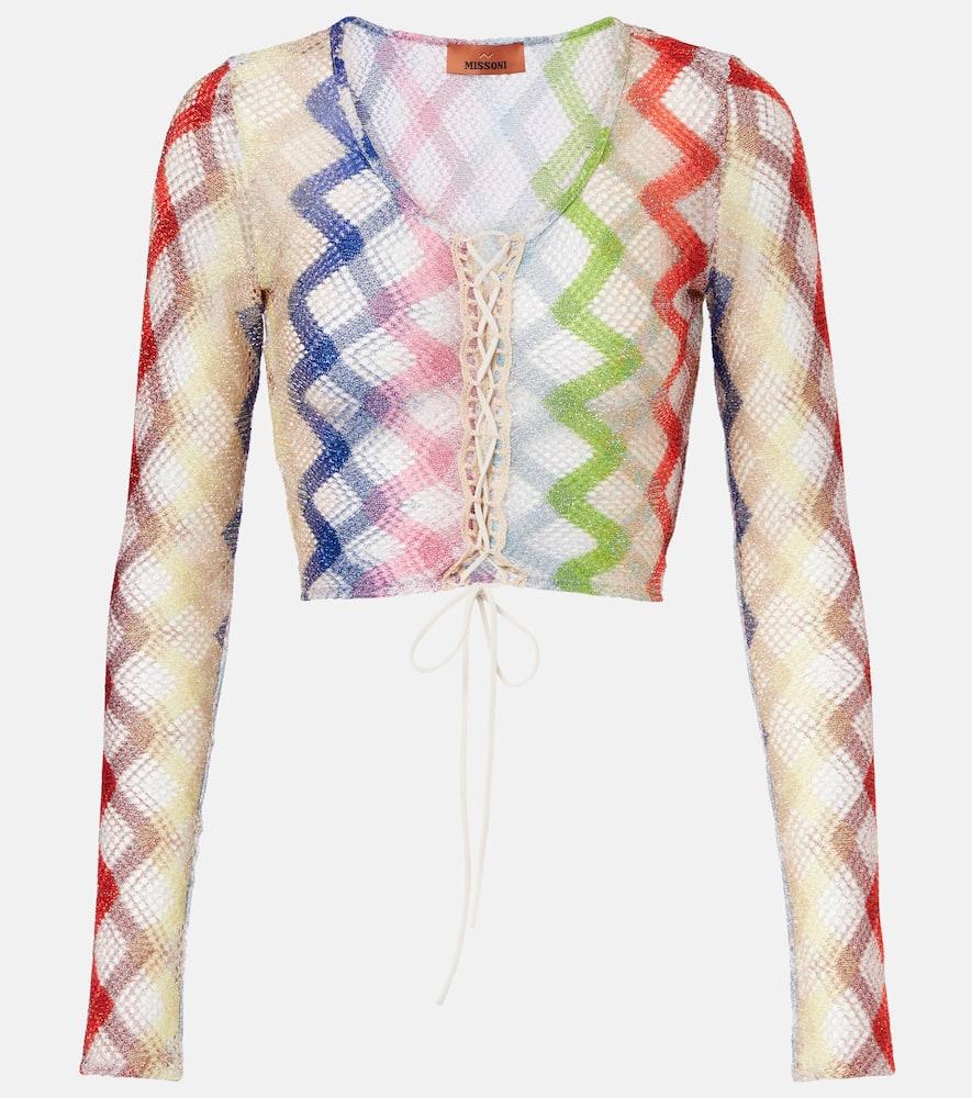 missoni zig zag crochet crop top