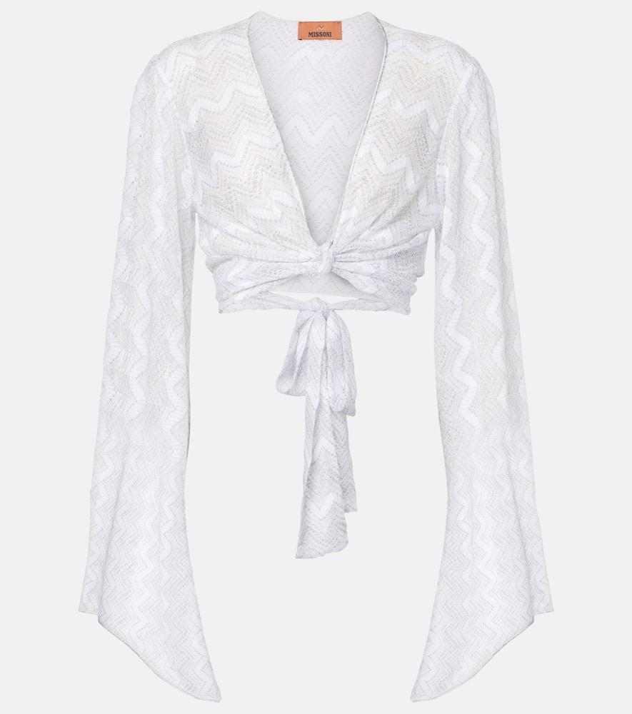 missoni zig zag cropped blouse