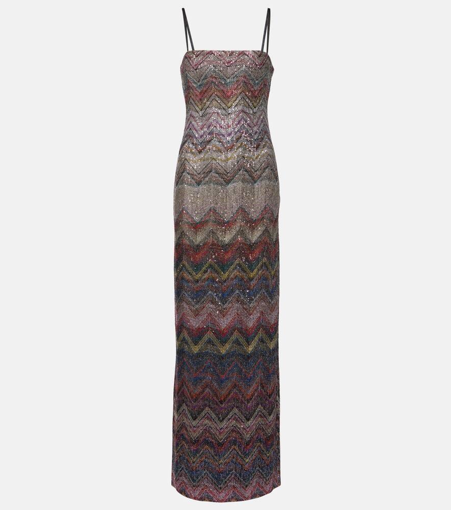 missoni zig zag embellished maxi dress