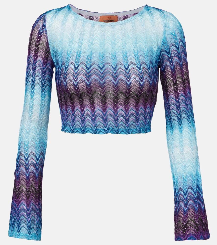 missoni zig zag lamé cropped top