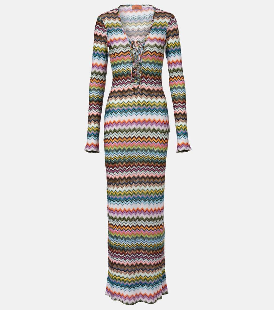 missoni zig zag lamé maxi dress