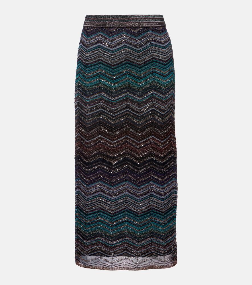 missoni zig zag lamé midi skirt