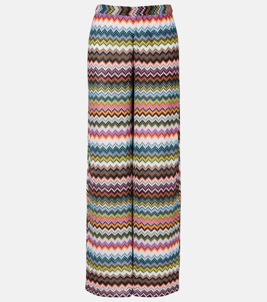 missoni zig zag lamé palazzo pants
