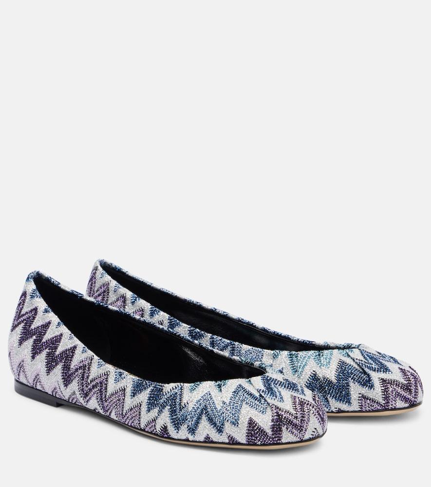 missoni zig zag lurex ballet flats
