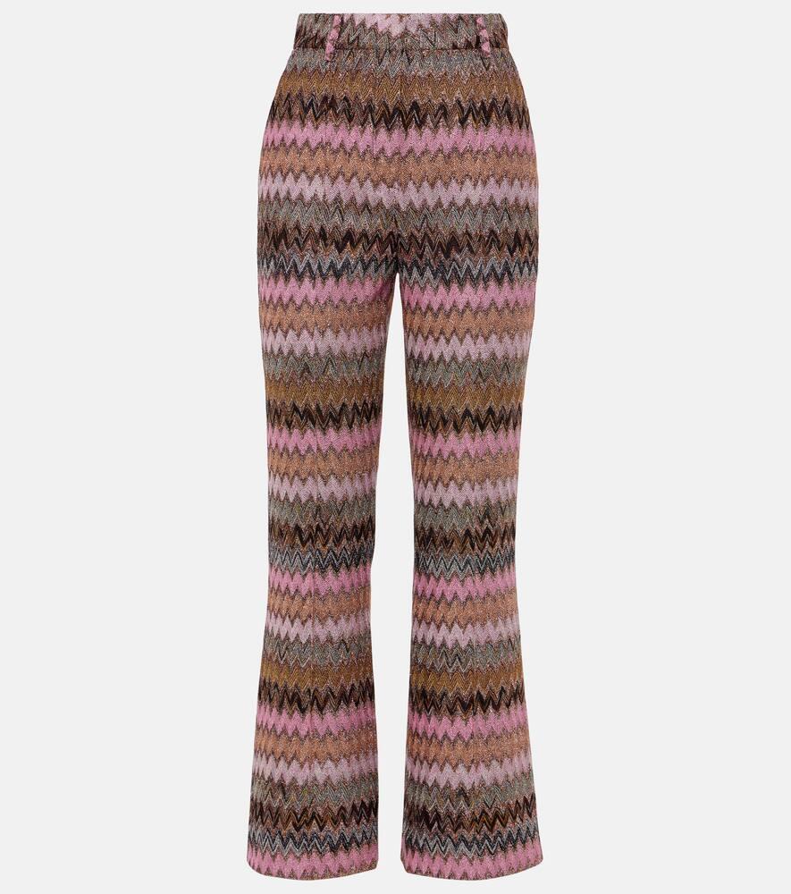 missoni zig zag metallic flared pants