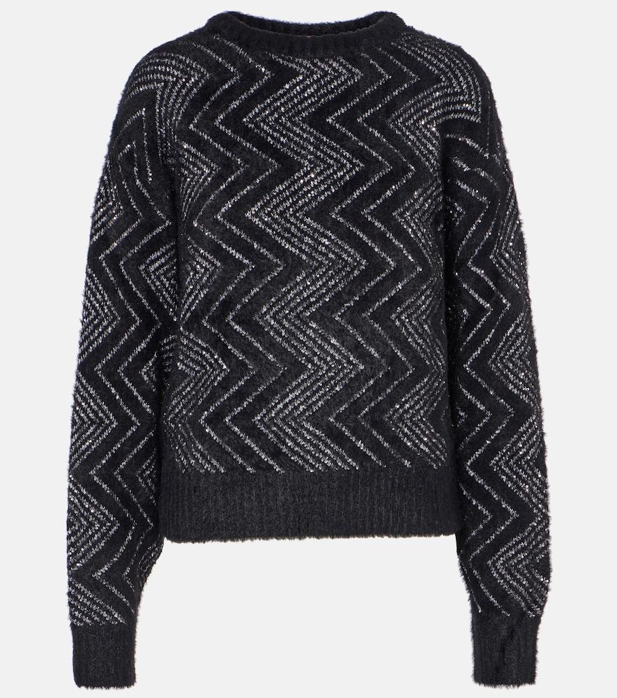 missoni zig zag metallic knit sweater