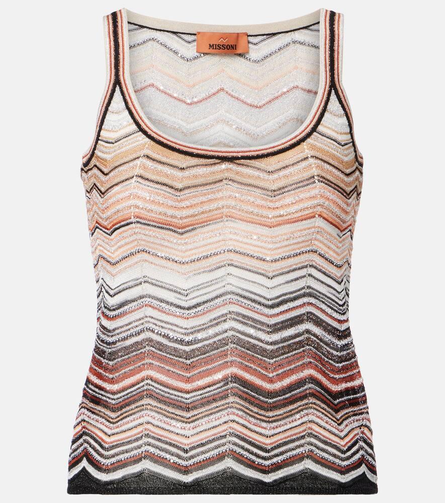 missoni zig zag sequined lamé top