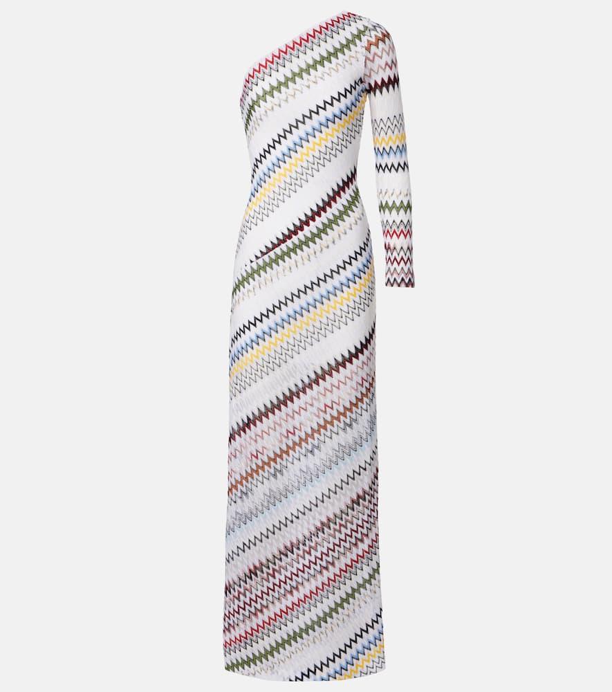 missoni zigzag asymmetric maxi dress